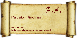 Pataky Andrea névjegykártya